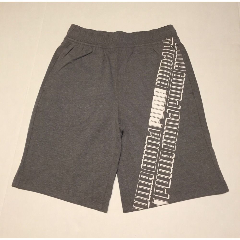 Puma Shorts YOUTH Boys Medium 10-12 Jersey Gray Charcoal Athletic Basketball